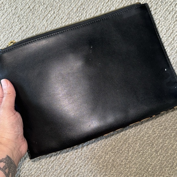 J Crew leather and cow hide leopard clutch - Picture 3 of 4